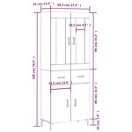 vidaXL Buffet haut Chêne sonoma 69 5x34x180 cm Bois d'ingénierie