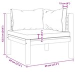 vidaXL Canapés d'angle 2 Pièces avec coussins gris foncé Bois d'acacia