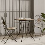 vidaXL Table de bistro mosaïque terre cuite 60x60x74 cm céramique