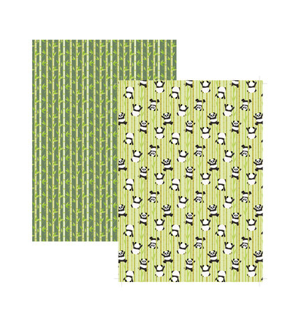 Washi paper papier adhésif a4 2 feuilles panda bambou