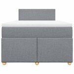 vidaXL Sommier à lattes de lit et matelas gris clair 120x190 cm tissu