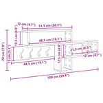 vidaXL Porte-manteau mural Blanc 100 x 12 x 43.5 cm Bois d'ingénierie