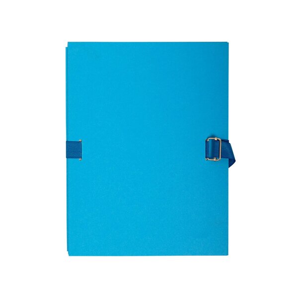Chemise Dos Extensible Papier 24x32cm - Filmée Par 5 - Bleu Clair - X 25 - Exacompta