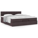 VidaXL Cadre de lit ottoman avec matelas marron foncé 160x200 cm tissu