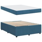 vidaXL Cadre de lit avec matelas Bleu 160 x 200 cm Velours