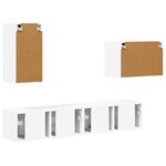 vidaXL Ensemble de meuble TV mural 4 Pièces Blanc Bois d'ingénierie