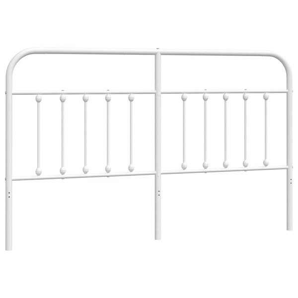vidaXL Tête de lit métal blanc 180 cm