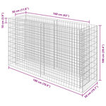 vidaXL Lit surélevé à gabion Acier galvanisé 180x50x100 cm