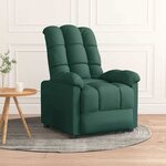 vidaXL Fauteuil inclinable Vert foncé Tissu