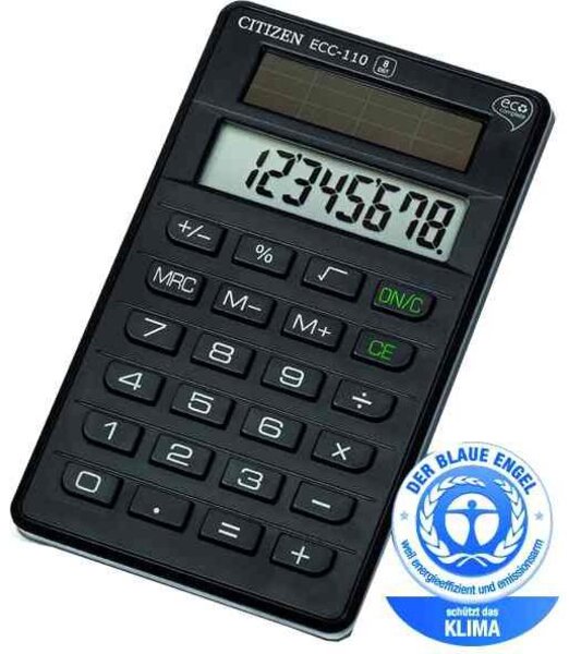 Calculatrice ECC-110 8 Chiffres Solaire CITIZEN