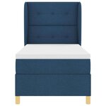 vidaXL Lit à ressorts avec matelas gris foncé 90x190 cm Bleu tissu