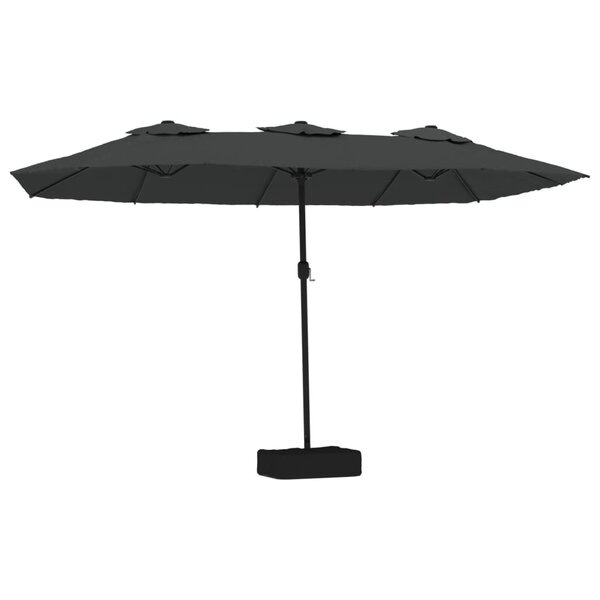 vidaXL Parasol à double tête anthracite 449x265 cm