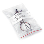 Sachet plastique zip transparent à bandes blanches 60 microns raja 23x32 cm