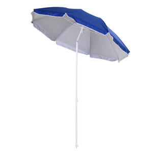 Parasol inclinable octogonal de plage Ø 150 cm tissu polyester haute densité anti-UV mât démontable sac de transport inclu bleu