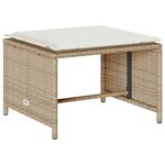 vidaXL Salon de jardin 5 Pièces avec coussins empilable beige polyrotin