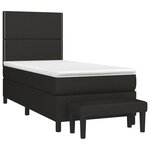 vidaXL Sommier à lattes de lit avec matelas Noir 90x200 cm Tissu