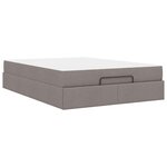 vidaXL Cadre de lit avec matelas Taupe 140 x 200 cm tissu
