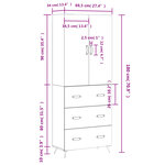 vidaXL Buffet haut Chêne sonoma 69 5x34x180 cm Bois d'ingénierie