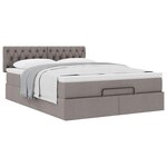 vidaXL Lit ottoman avec matelas taupe 140x190 cm tissu