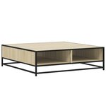 vidaXL Table basse chêne sonoma 100x100x30 cm bois d'ingénierie/métal