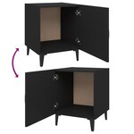 vidaXL Tables de chevet 2 Pièces Noir Bois d'ingénierie