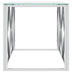 vidaXL Table basse 110x45x45 cm acier inoxydable et verre