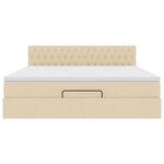 vidaXL Lit ottoman avec matelas et LED crème 180x200cm tissu