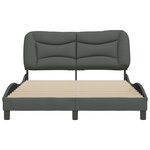 vidaXL Cadre de lit sans matelas Hvar gris foncé 140x200 cm tissu
