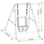 AXI Balançoire siège pour bébé Métal 146x94x118 cm Anthracite et crème