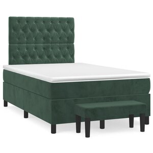 vidaXL Sommier à lattes de lit et matelas Vert foncé 120x200cm Velours