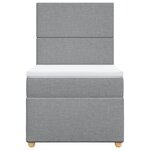 vidaXL Sommier à lattes de lit et matelas Gris clair 90x190 cm Tissu