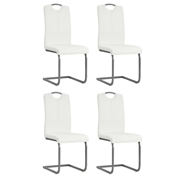 vidaXL Chaises à manger cantilever lot de 4 blanc similicuir