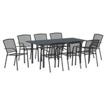 vidaXL Ensemble de salle à manger pour jardin 9 Pièces Anthracite