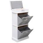 vidaXL Armoire à chaussures Gris 50 x 28 x 98 cm Bois de Paulownia