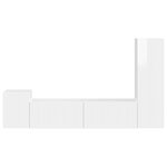 vidaXL Ensemble meuble TV 4 Pièces Blanc brillant Bois d'ingénierie