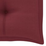 vidaXL Banc de jardin avec coussin rouge bordeaux 112 cm Teck massif