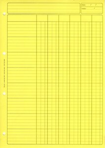 Bloc Audit 6 Colonnes + entête 297X210 80 Pages Jaune ELVE