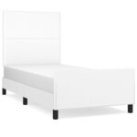 vidaXL Cadre de lit avec tête de lit Blanc 90x200 cm Similicuir