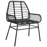 vidaXL Ensemble à manger de jardin 5 Pièces noir résine tressée verre