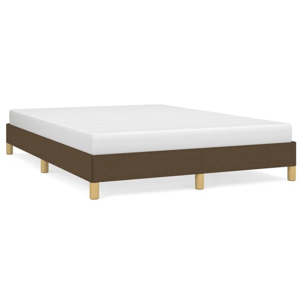 vidaXL Cadre de lit sans matelas marron foncé 140x190 cm tissu