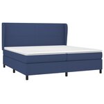 vidaXL Sommier à lattes de lit avec matelas Bleu 200x200 cm Tissu