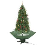 vidaXL Arbre de Noël neigeux avec base de parapluie Vert 190 cm