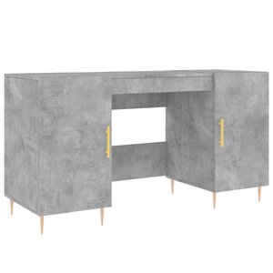 vidaXL Bureau gris béton 140x50x75 cm bois d'ingénierie