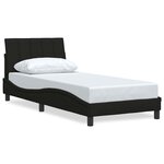 vidaXL Cadre de lit sans matelas Hanko noir 90x200 cm tissu