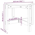 vidaXL Table basse Noir Ø 62 5x45 cm Bois massif de pin