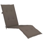 vidaXL Chaise longue d'extérieur repose-pied et coussin Acacia solide