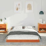 vidaXL Cadre de lit Marron cire 140 x 190 cm Bois massif en pin