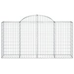 vidaXL Paniers à gabions arqués 2 Pièces 200x50x100/120 cm fer galvanisé