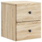 vidaXL Cabinet de chevet mural 2 Pièces Chêne Sonoma 34 5 x 33 x 40 cm