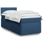 vidaXL Sommier à lattes de lit avec matelas Bleu 90x190 cm Tissu